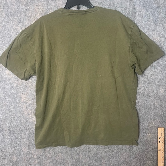 Ralph Lauren Olive Green Short Sleeve Crew Tee with Orange Logo - Picture 6 of 7